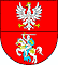 Herb województwa podlaskiego: orzeł biały, poniżej srebrny rycerz na czerwonym polu