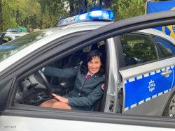 Lithuanian female traffic police officer