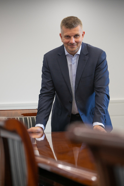 Head of International Police Cooperation Bureau, NPHq, colonel Ireneusz Sienko in his office
